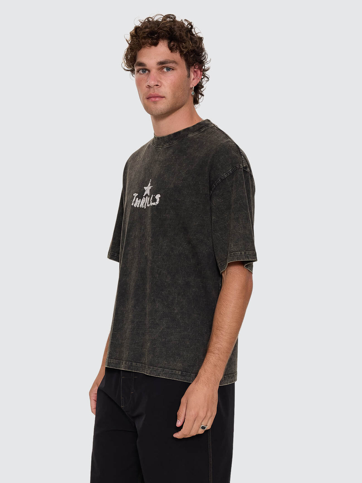 New Ways Of Living Box Crop Tee - Overdye Tarmac XS