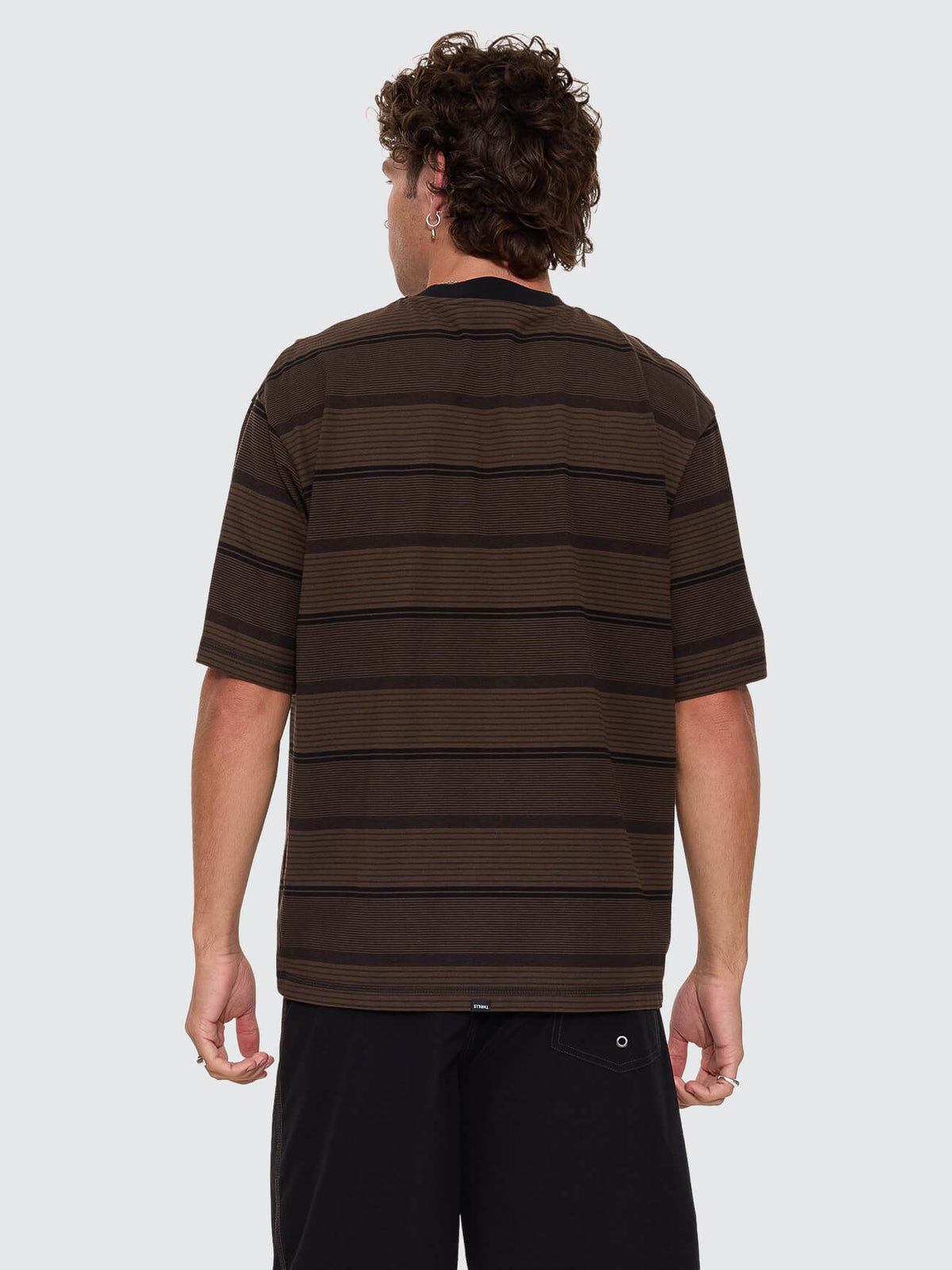 New Ways Of Living Merch Fit Stripe Tee - Tarmac XS