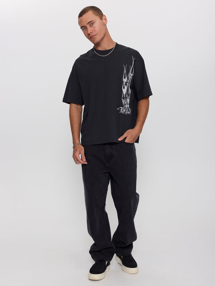 Matter of Flame Box Crop Tee - Faded Black XS
