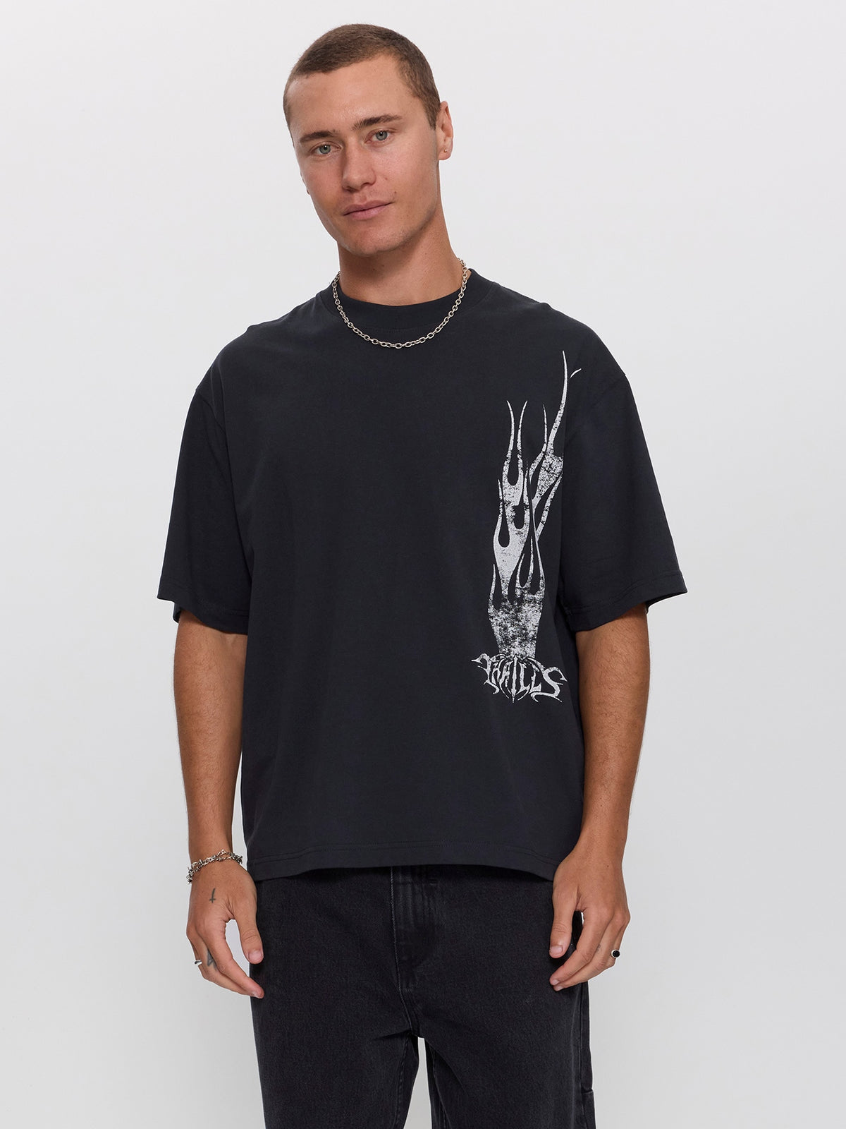 Matter of Flame Box Crop Tee - Faded Black XS