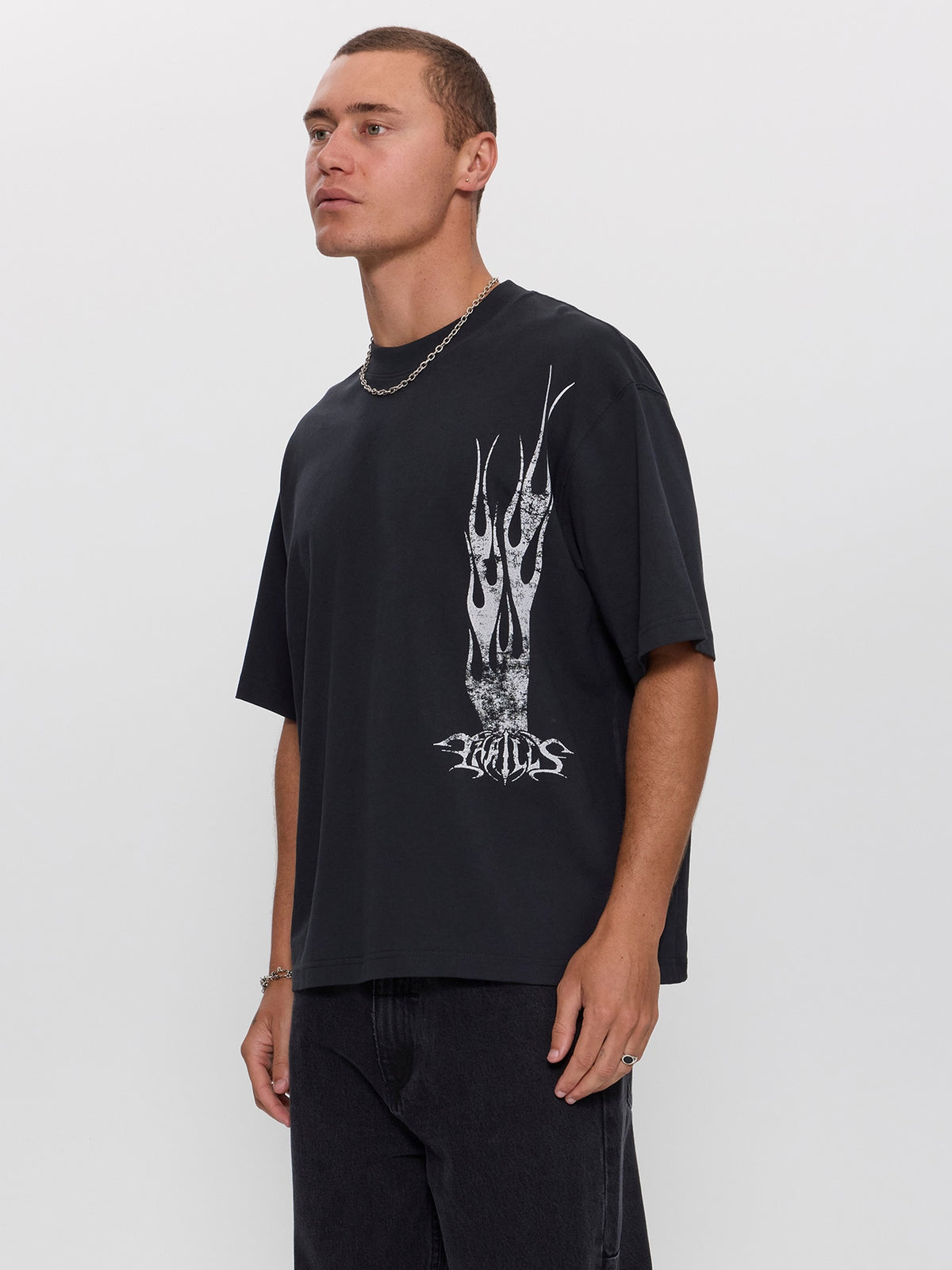 Matter of Flame Box Crop Tee - Faded Black XS