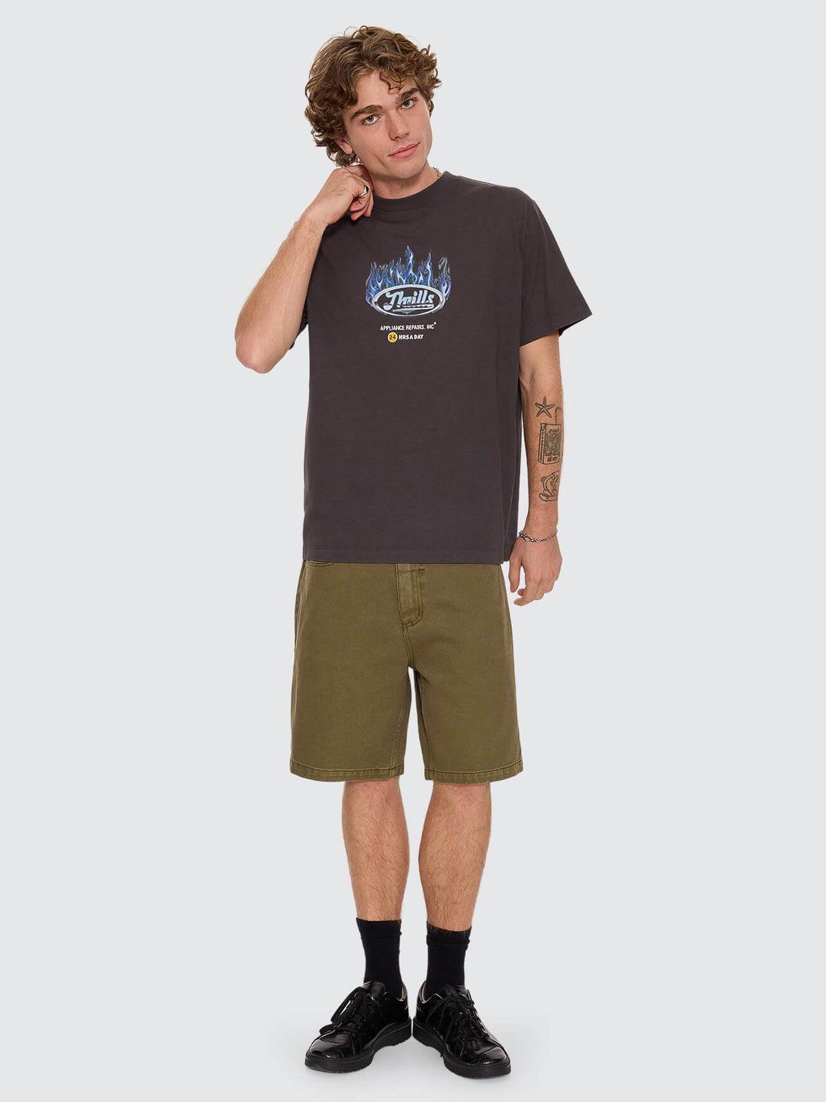 Drop Outs Merch Fit Tee - Dark Merch Black XS