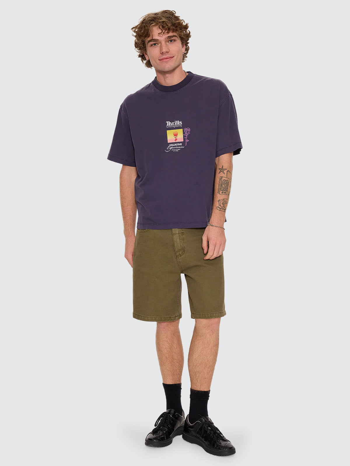Collective Experiences Box Crop Tee - Graphite XS