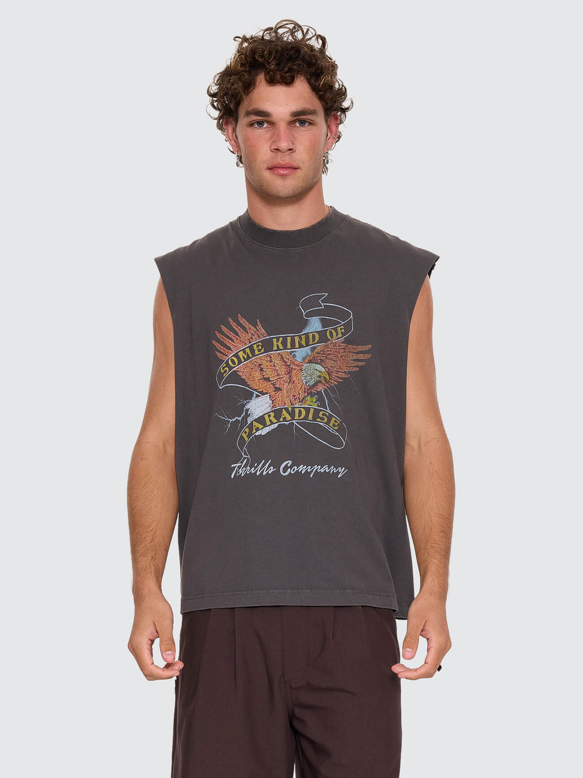 Banner of Strength Box Crop Muscle Tee - Merch Black XS