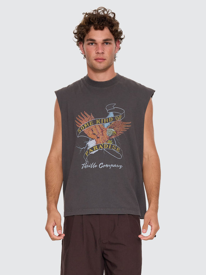Banner of Strength Box Crop Muscle Tee - Merch Black XS