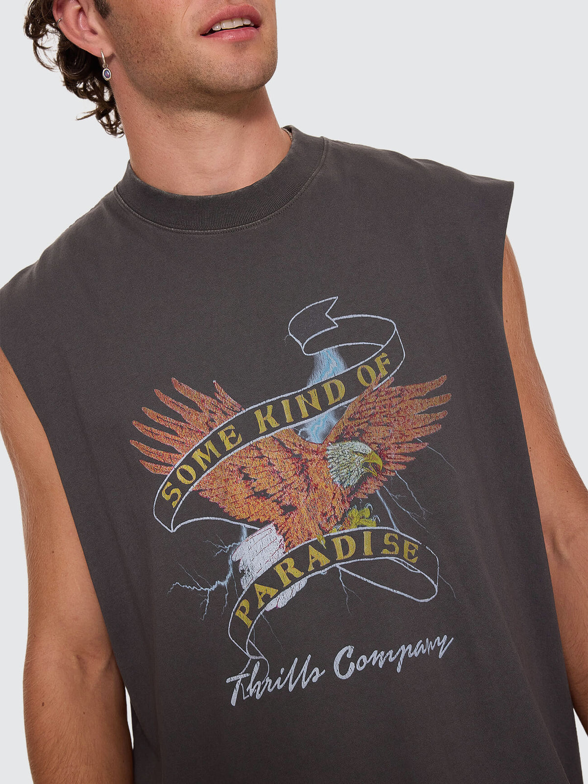Banner of Strength Box Crop Muscle Tee - Merch Black XS