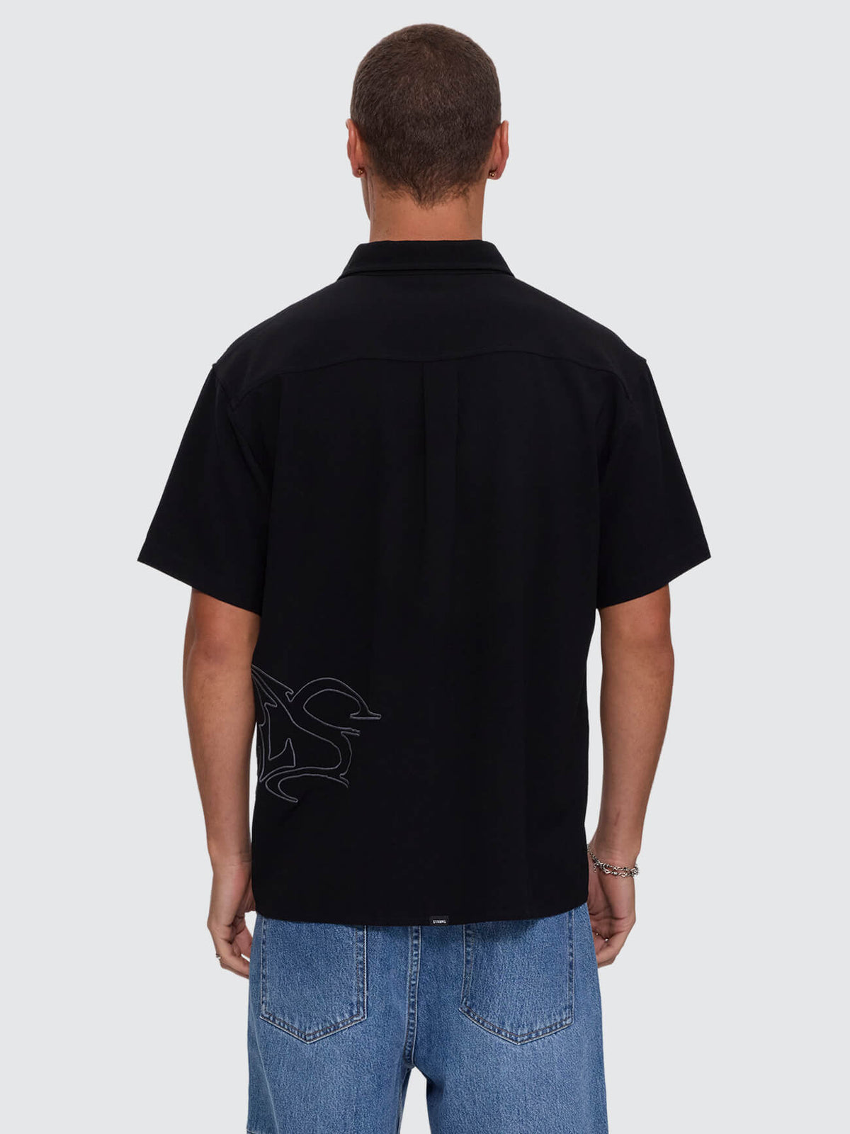 Mind Over Matter Cropped Short Sleeve Shirt - Black XXS