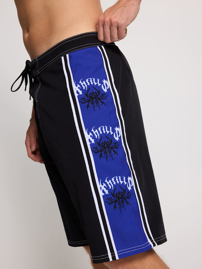 Staggered Panel Boardshort - Black - Surf the Web 26