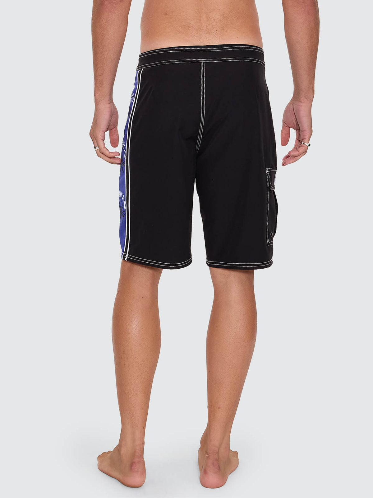 Staggered Panel Boardshort - Black - Surf the Web 26