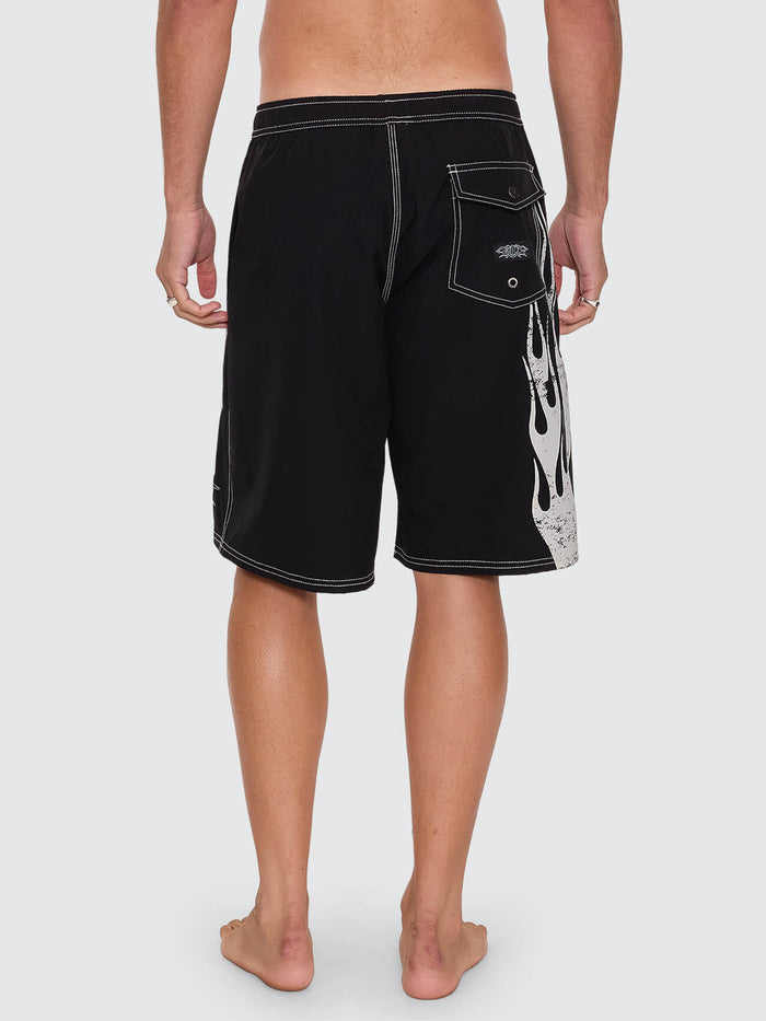 Mind Over Matter Elastic Boardshort - Black 26