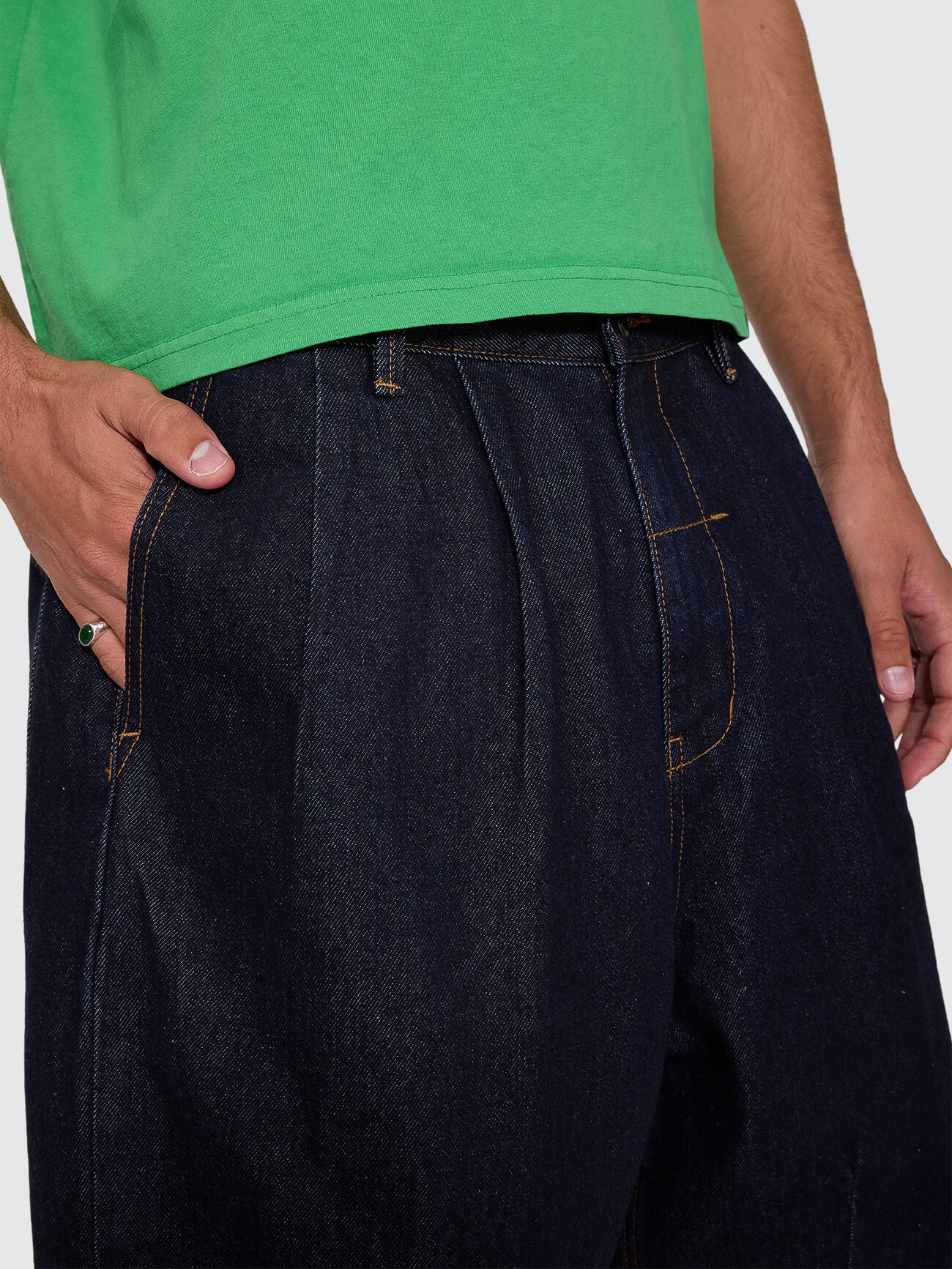 Chaos Barrel Leg Denim Balloon Baggy Short - Raw Indigo 26