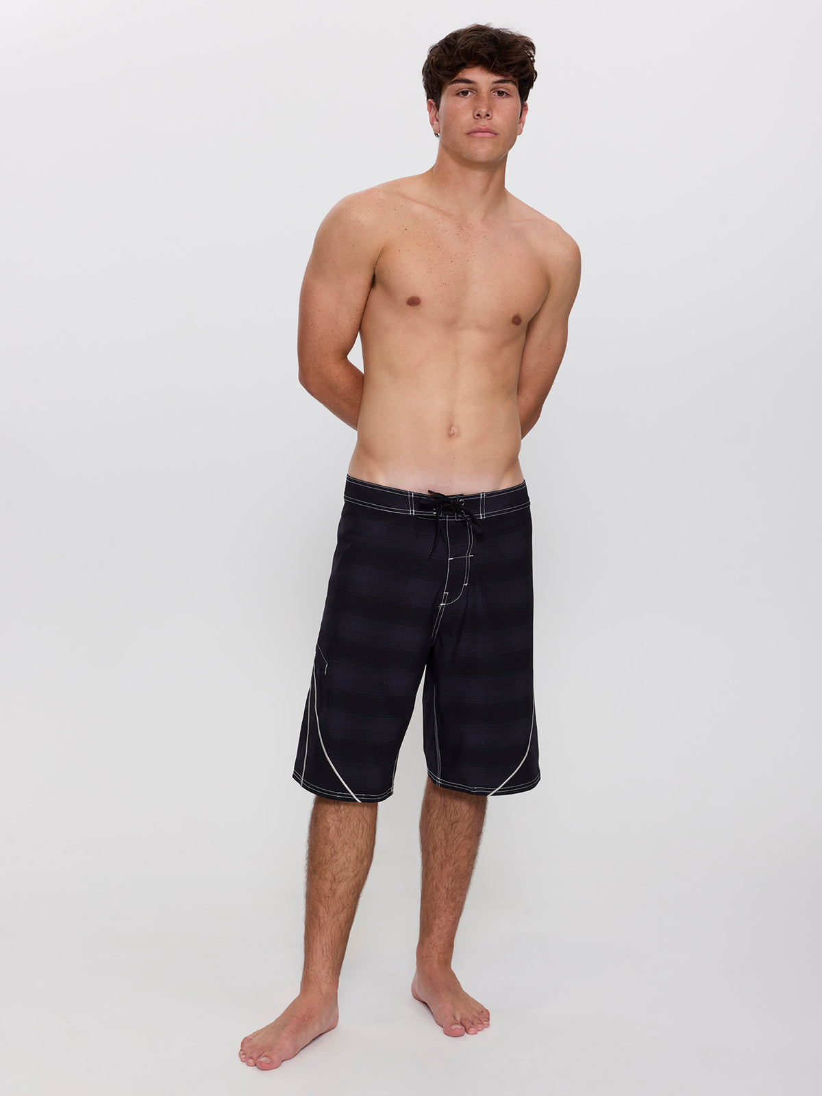 Dagger Boardshort - Black Plaid 26