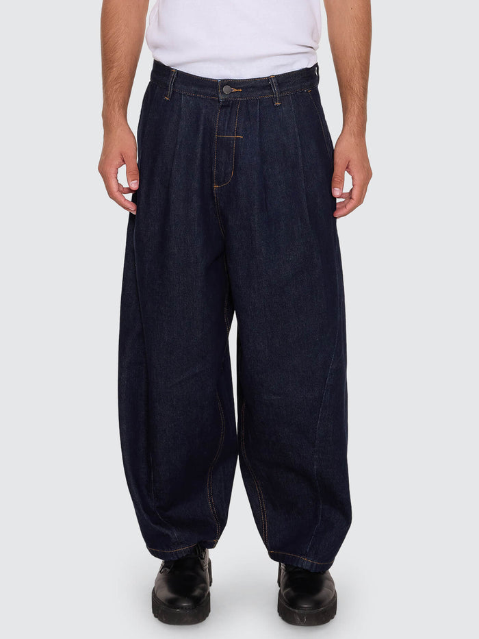 Chaos Barrel Leg Denim Balloon Baggy Pant - Raw Indigo 26