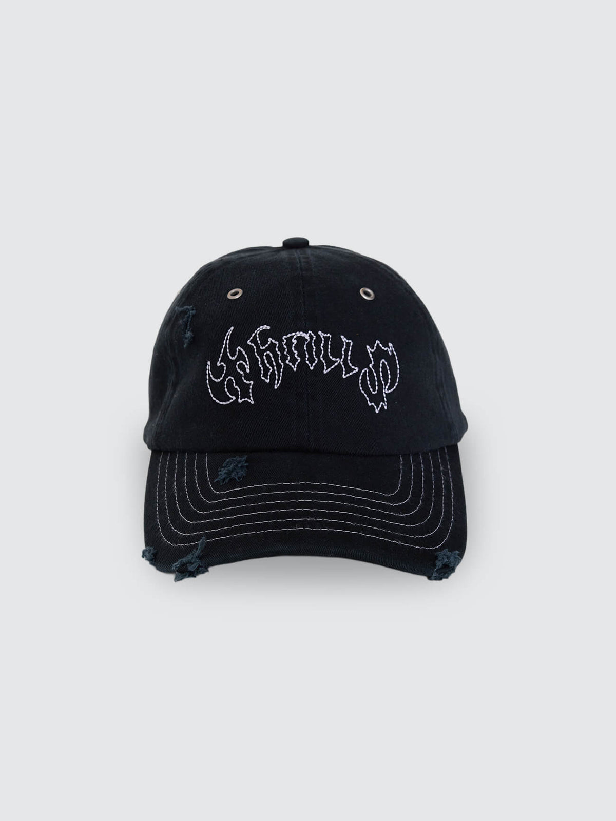Staggered 6 Panel Cap - Black One Size