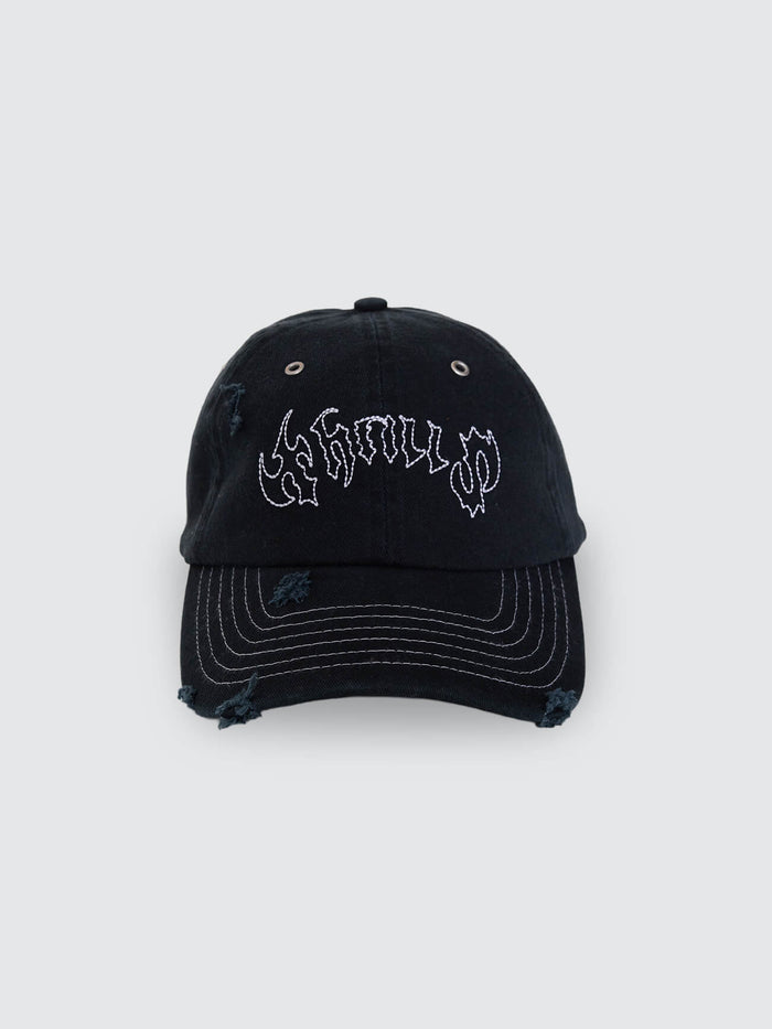 Staggered 6 Panel Cap - Black One Size