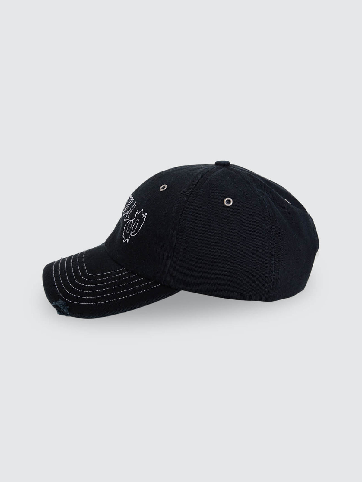 Staggered 6 Panel Cap - Black One Size
