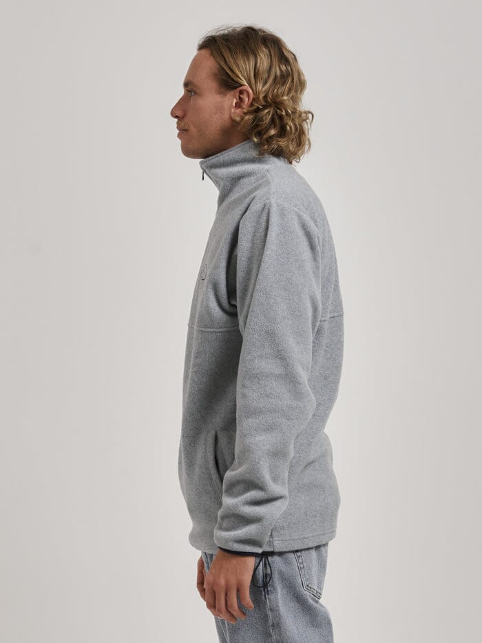 In A State Of Relaxation Quarter Zip Polar Fleece - Grey Marle