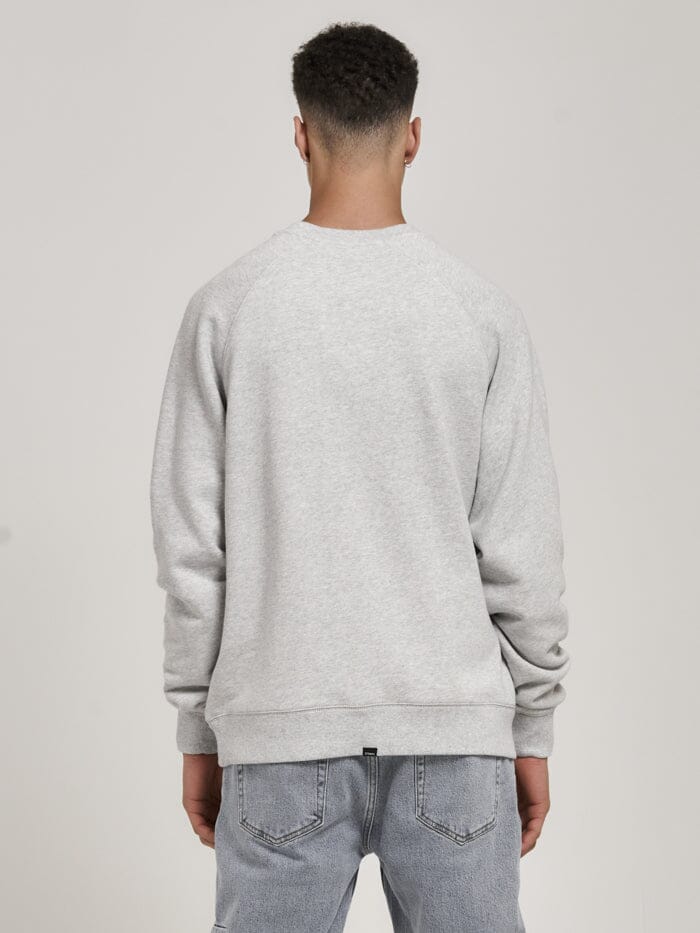 Chariot Oval Oversize Raglan Crew - Snow Marle
