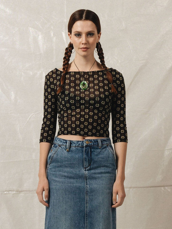 Jasmine Mesh Top - Black