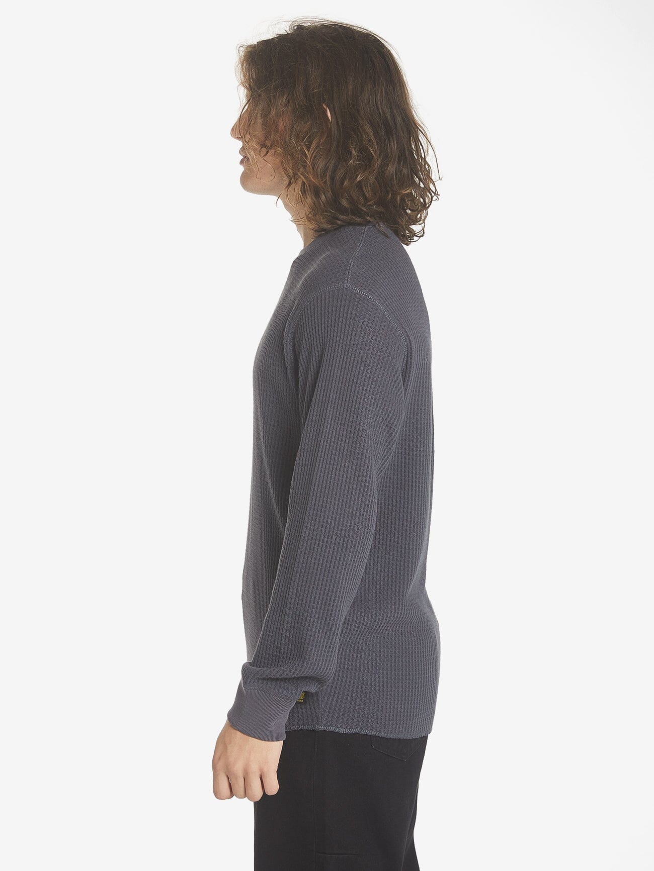 Thrills Union Big Waffle Long Sleeve  - Dark Charcoal XS