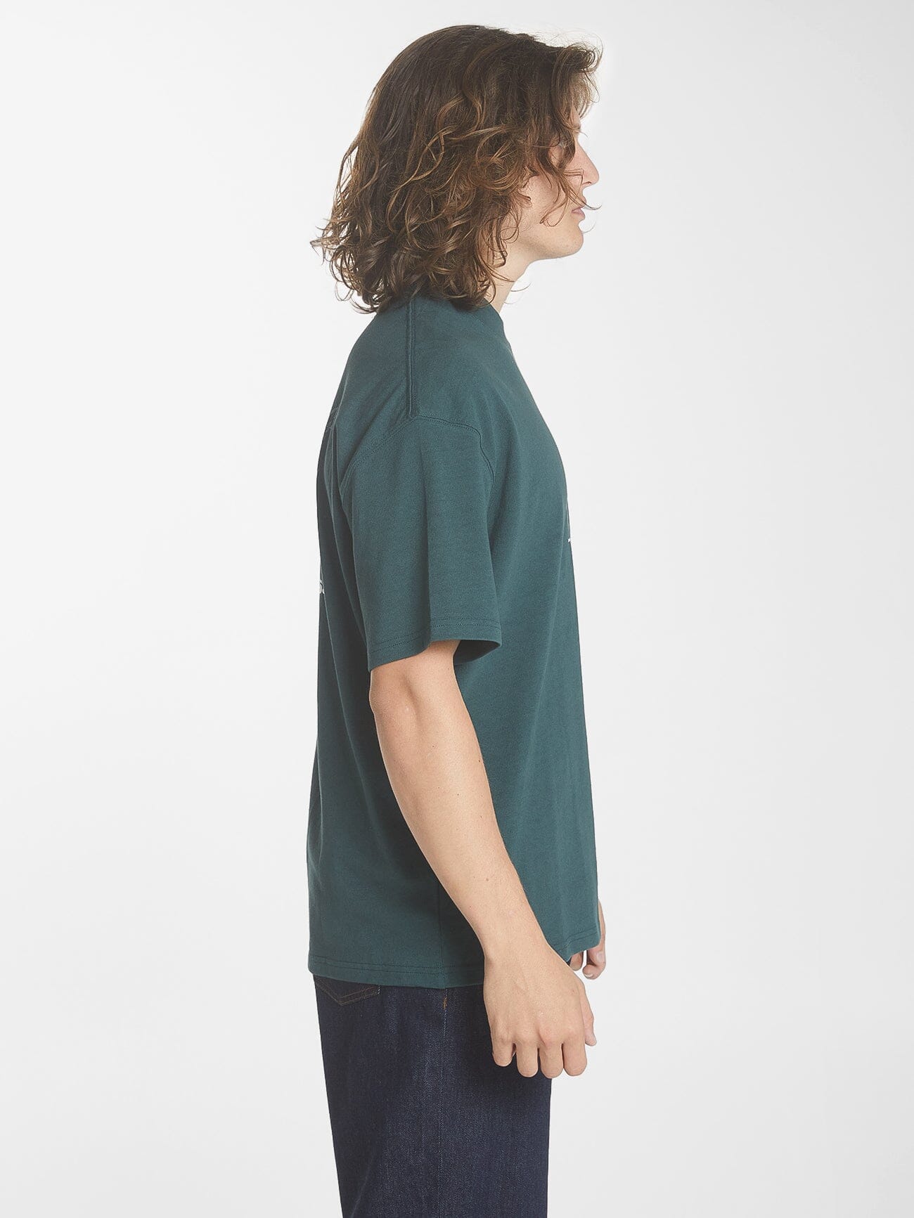 Energy Is Precious Box Fit Oversize Tee - Dark Jade XS