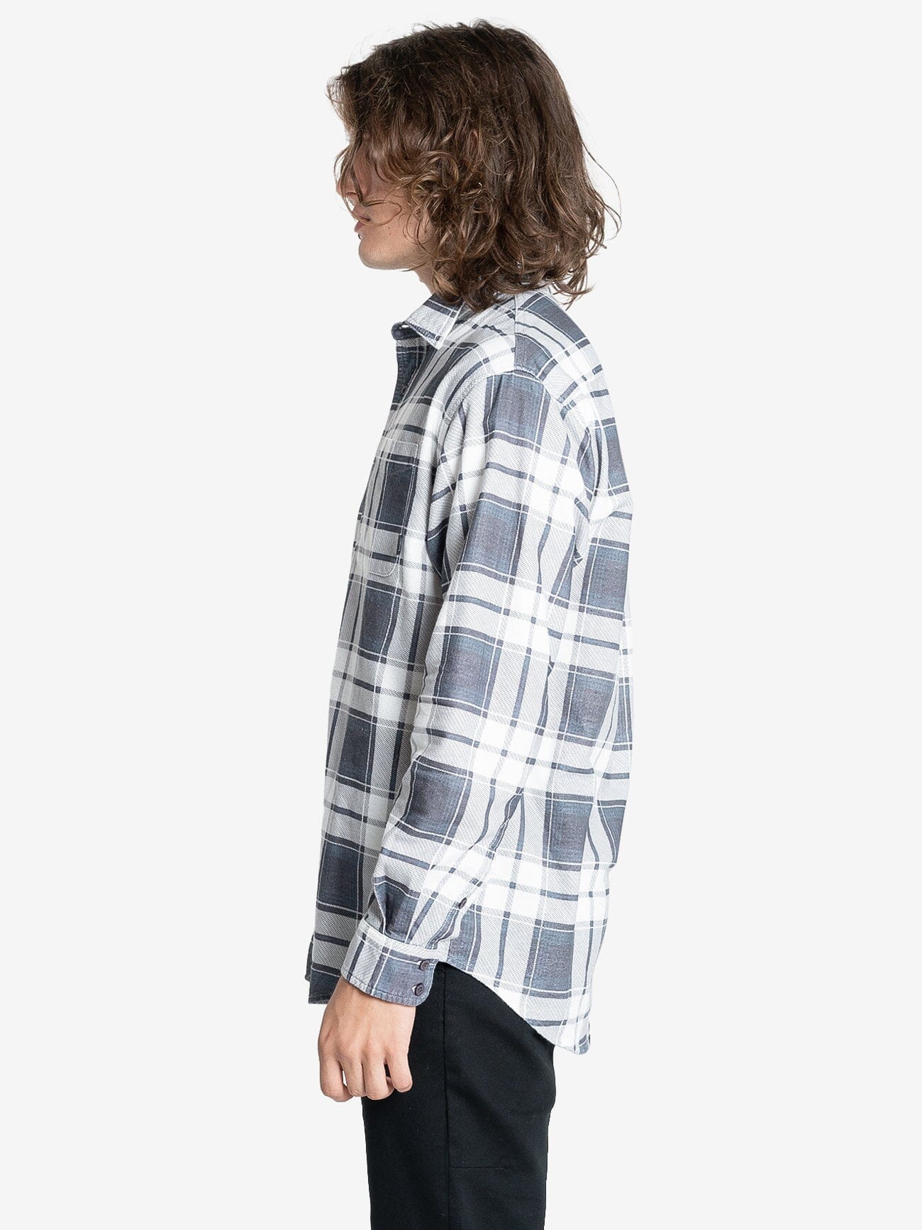 Thrills Union Check Flannel - Dark Charcoal XS