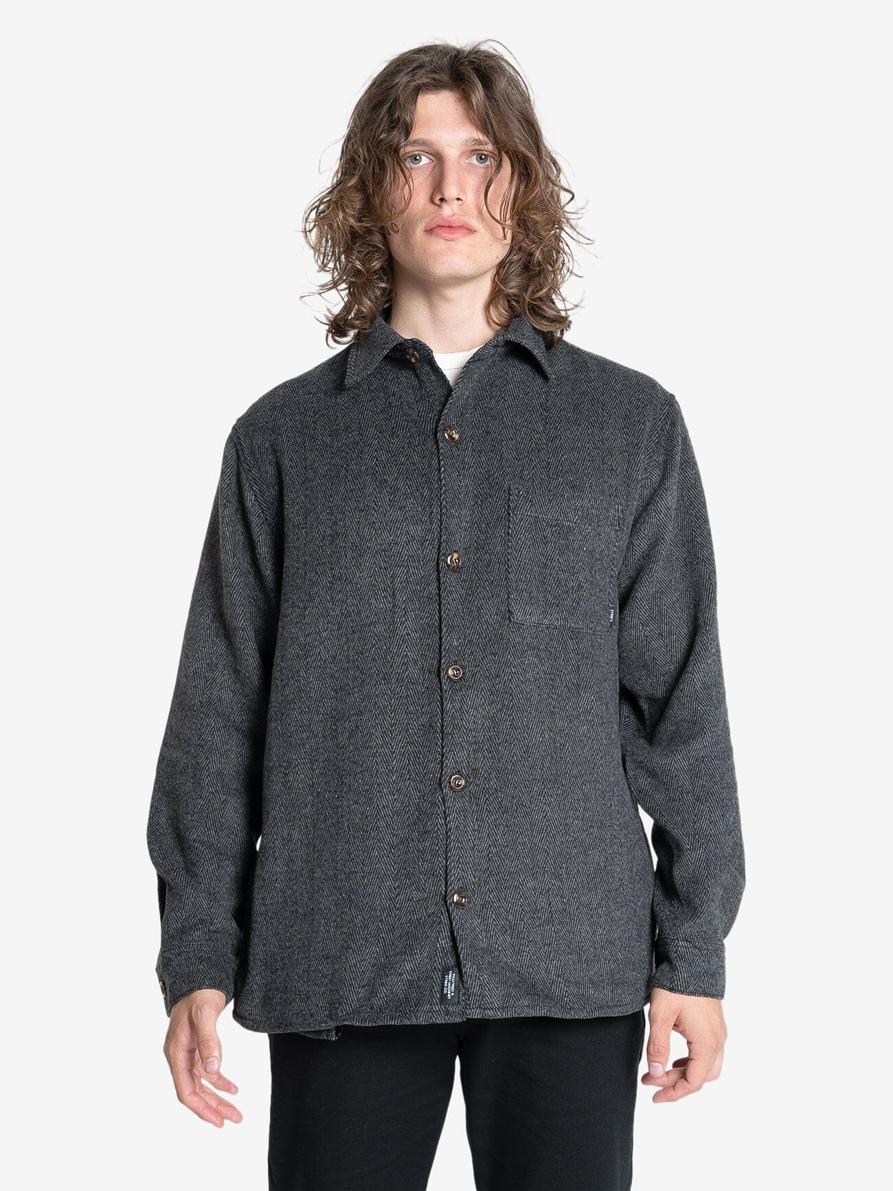 United Front Long Sleeve Flannel - Black XS