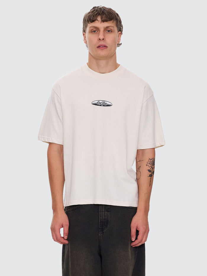Lifted Spirits Embro Box Fit Oversize Short Tee - Unbleached XS