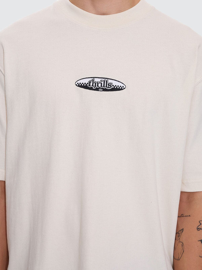 Lifted Spirits Embro Box Fit Oversize Short Tee - Unbleached XS