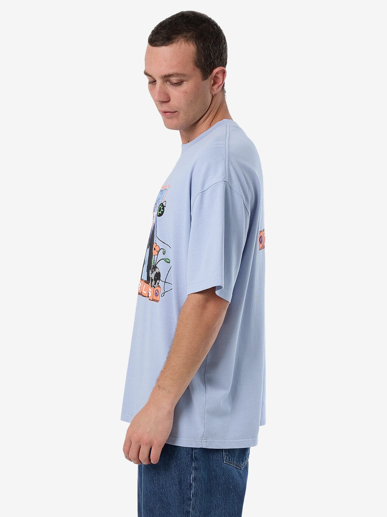 What's Really Going On Box Fit Oversize Tee - Skyway XS