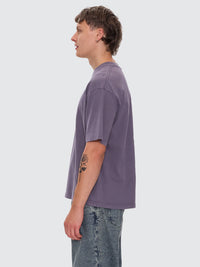 Limitless Mind Embro Box Fit Cropped Tee - Purple Ash