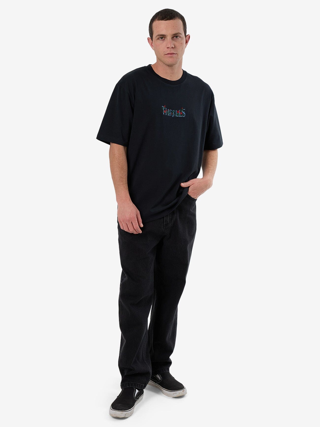 Thorned Oversize Fit Tee - Faded Black XS