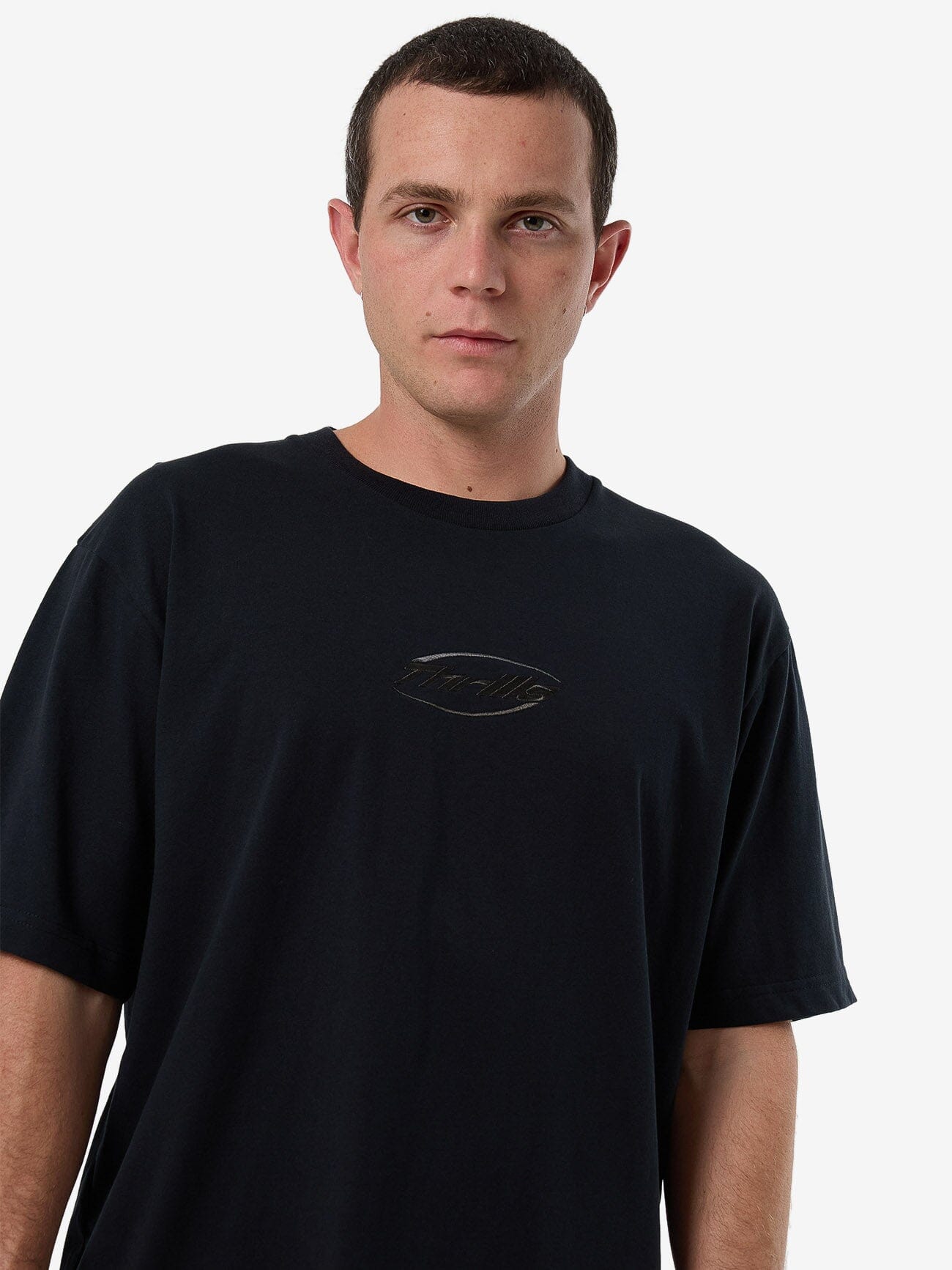 Fortune Favors Embro Oversize Fit Tee - Washed Black XS