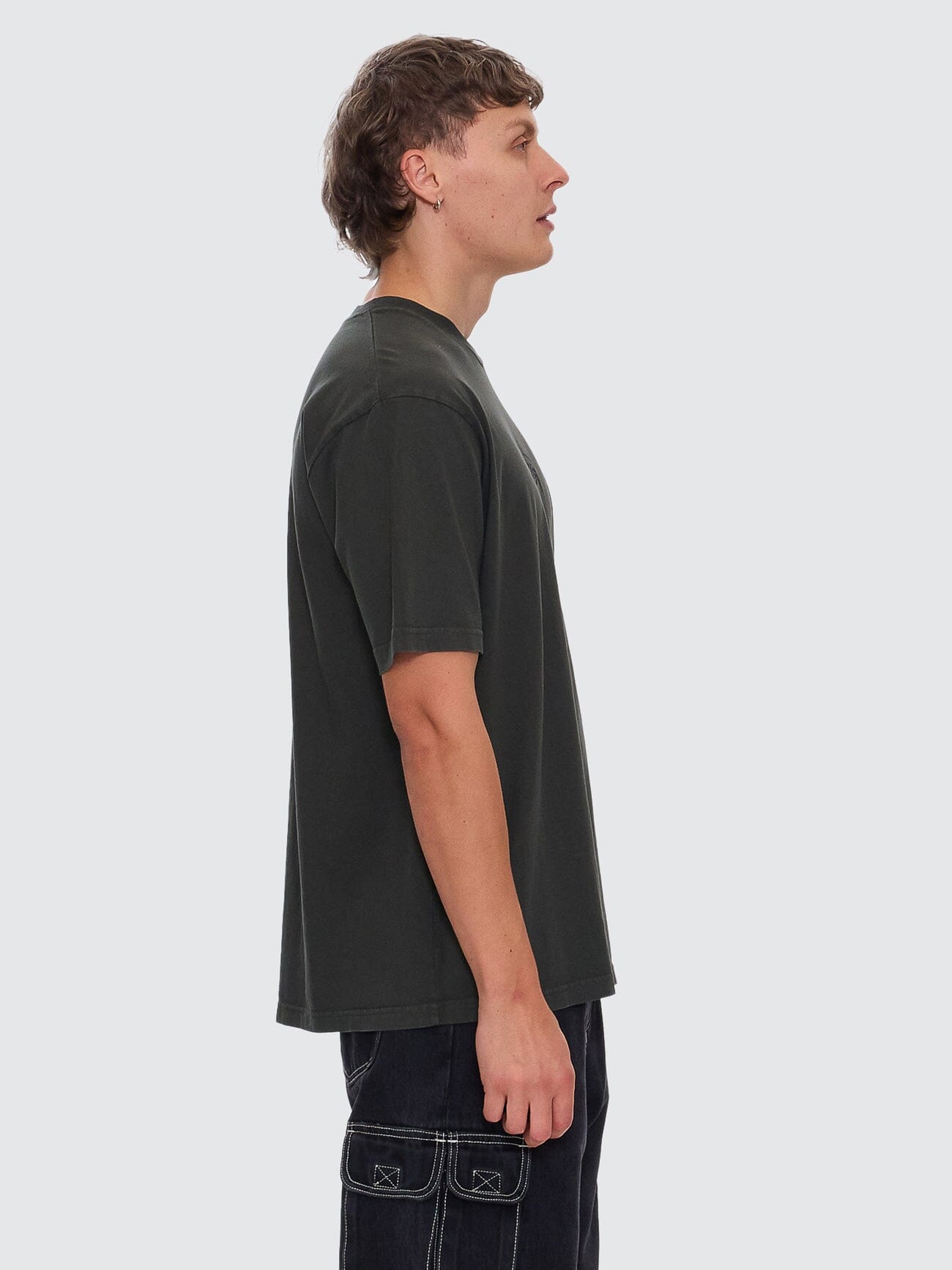 Fortune Favors Embro Oversize Fit Tee - Oil Green XS