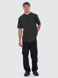 Fortune Favors Embro Oversize Fit Tee - Oil Green