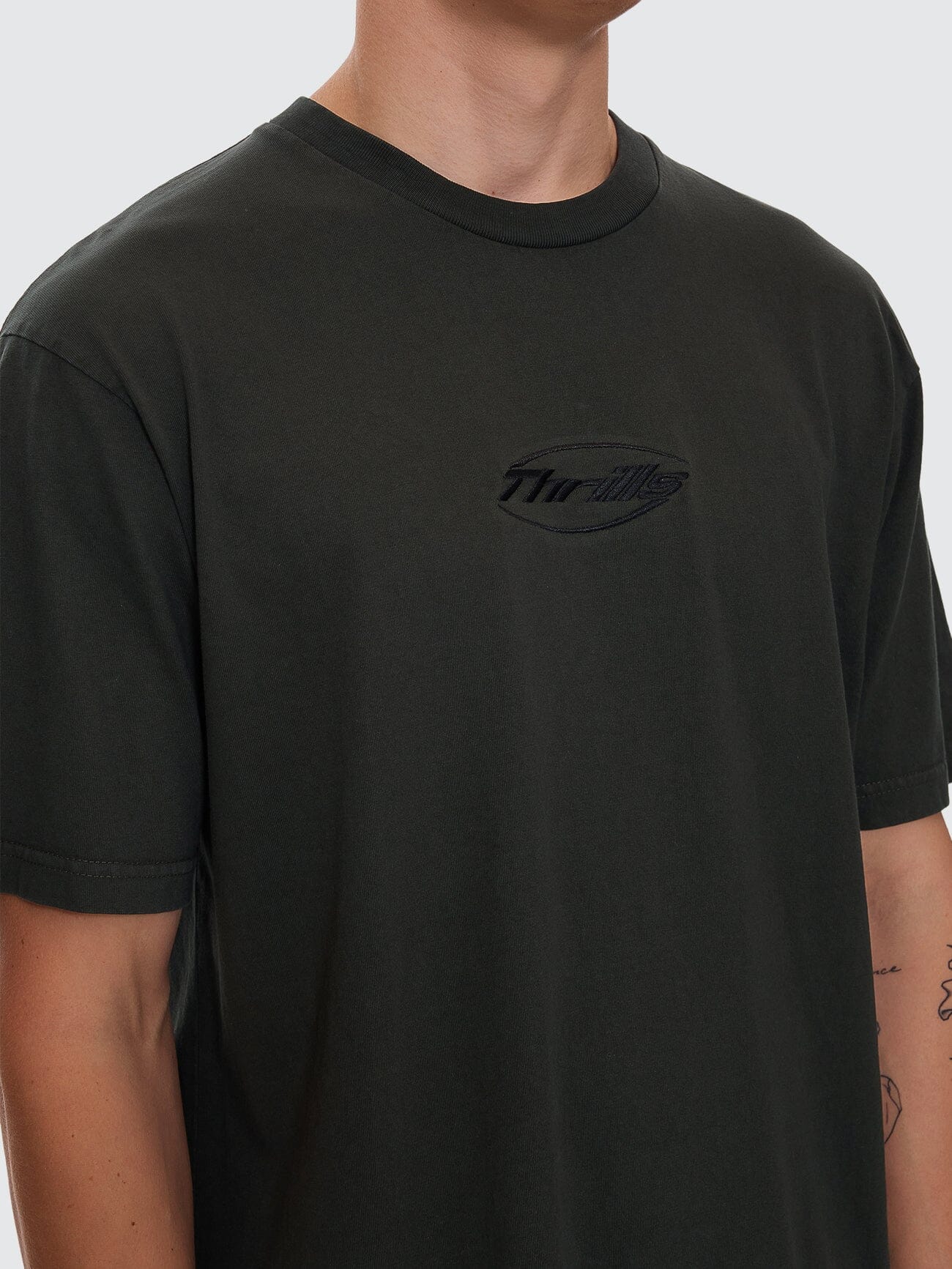 Fortune Favors Embro Oversize Fit Tee - Oil Green XS
