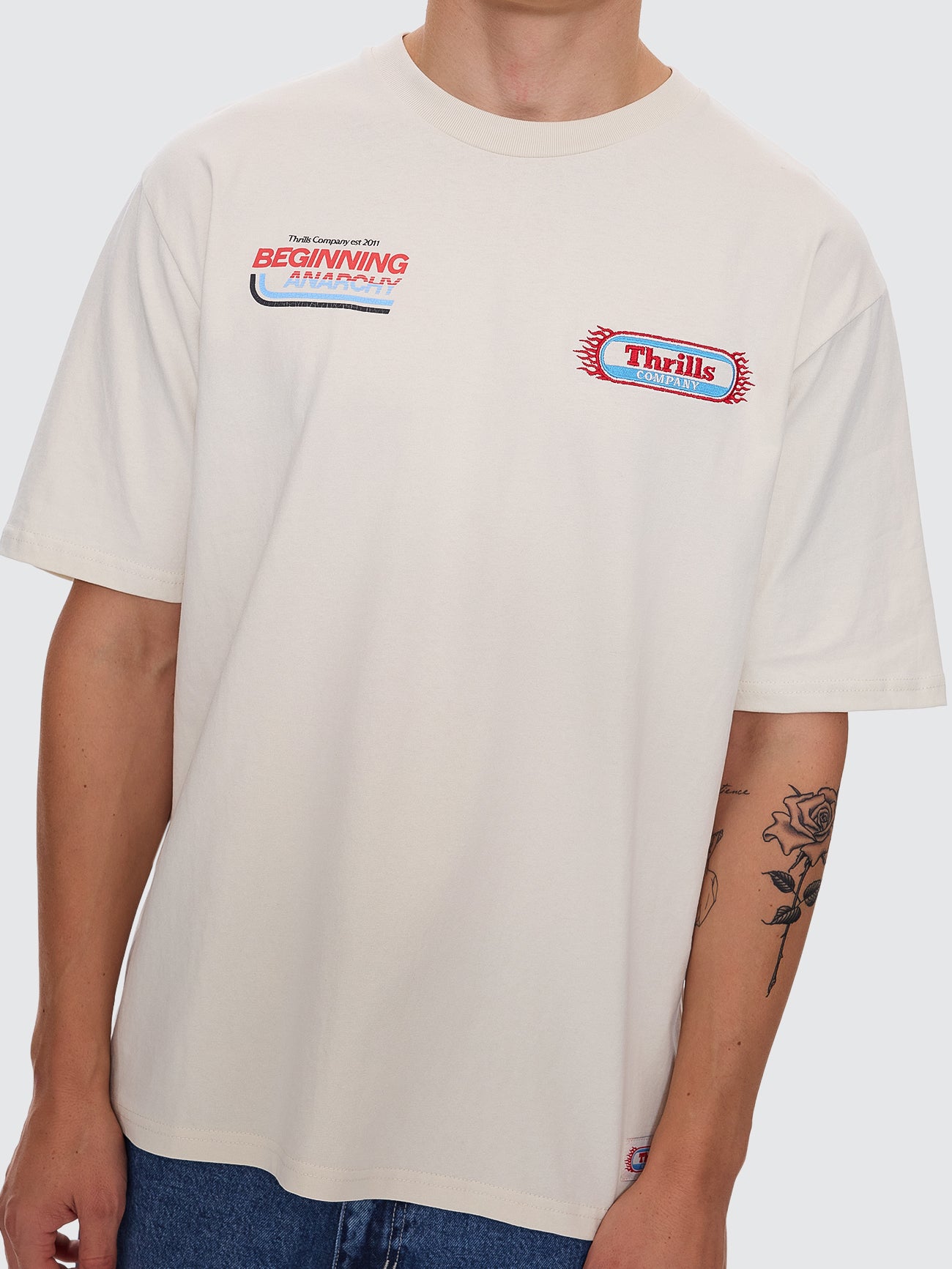 Beginning Anarchy Oversize Fit Tee - Heritage White XS