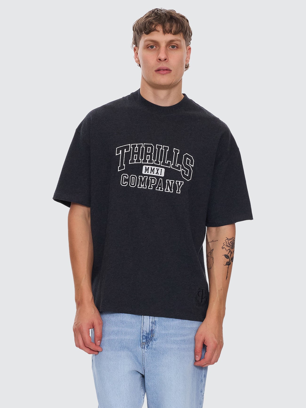 Legacy Box Fit Oversize Tee - Black Marle XS