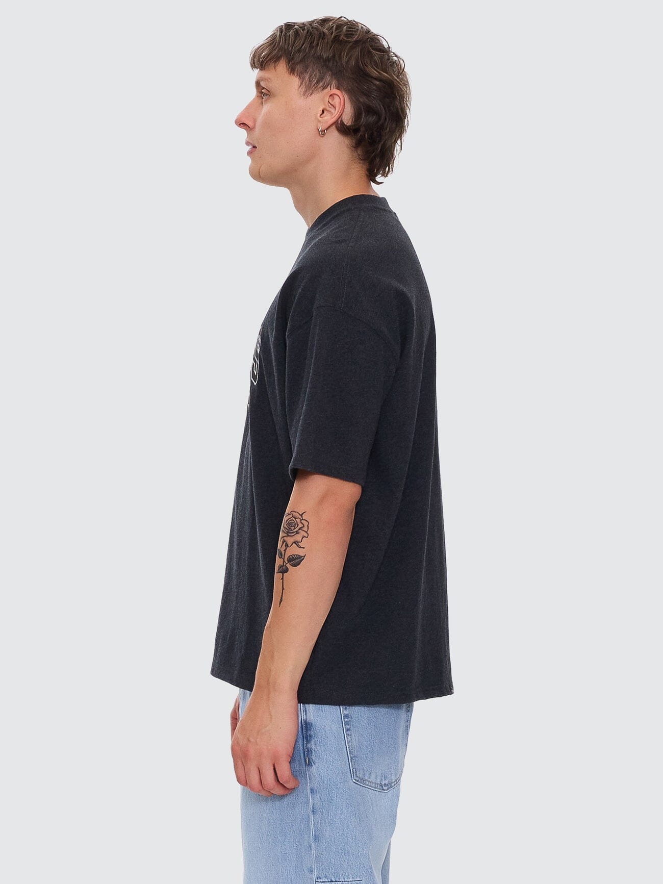 Legacy Box Fit Oversize Tee - Black Marle XS