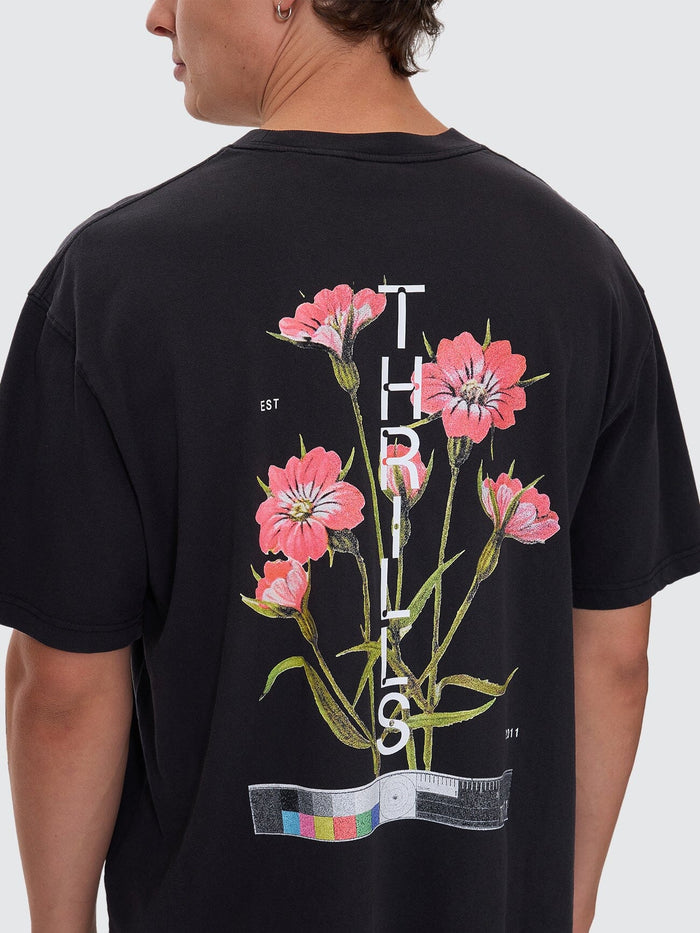Adorned In Nature Box Fit Oversize Short Tee - Faded Black XS