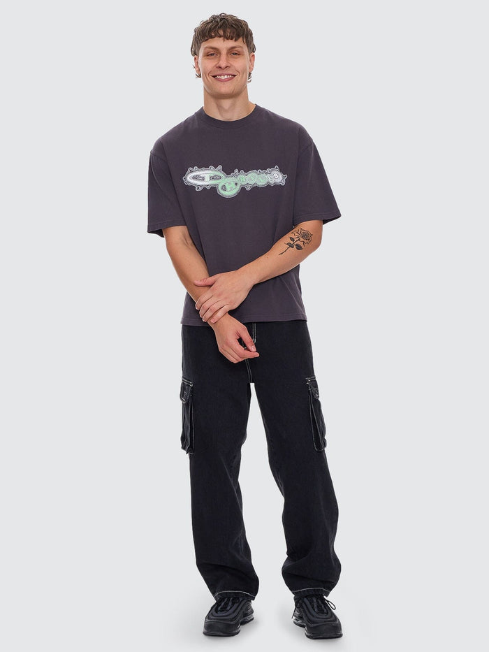 Nocturnal Box Fit Oversize Short Tee - Dark Charcoal XS