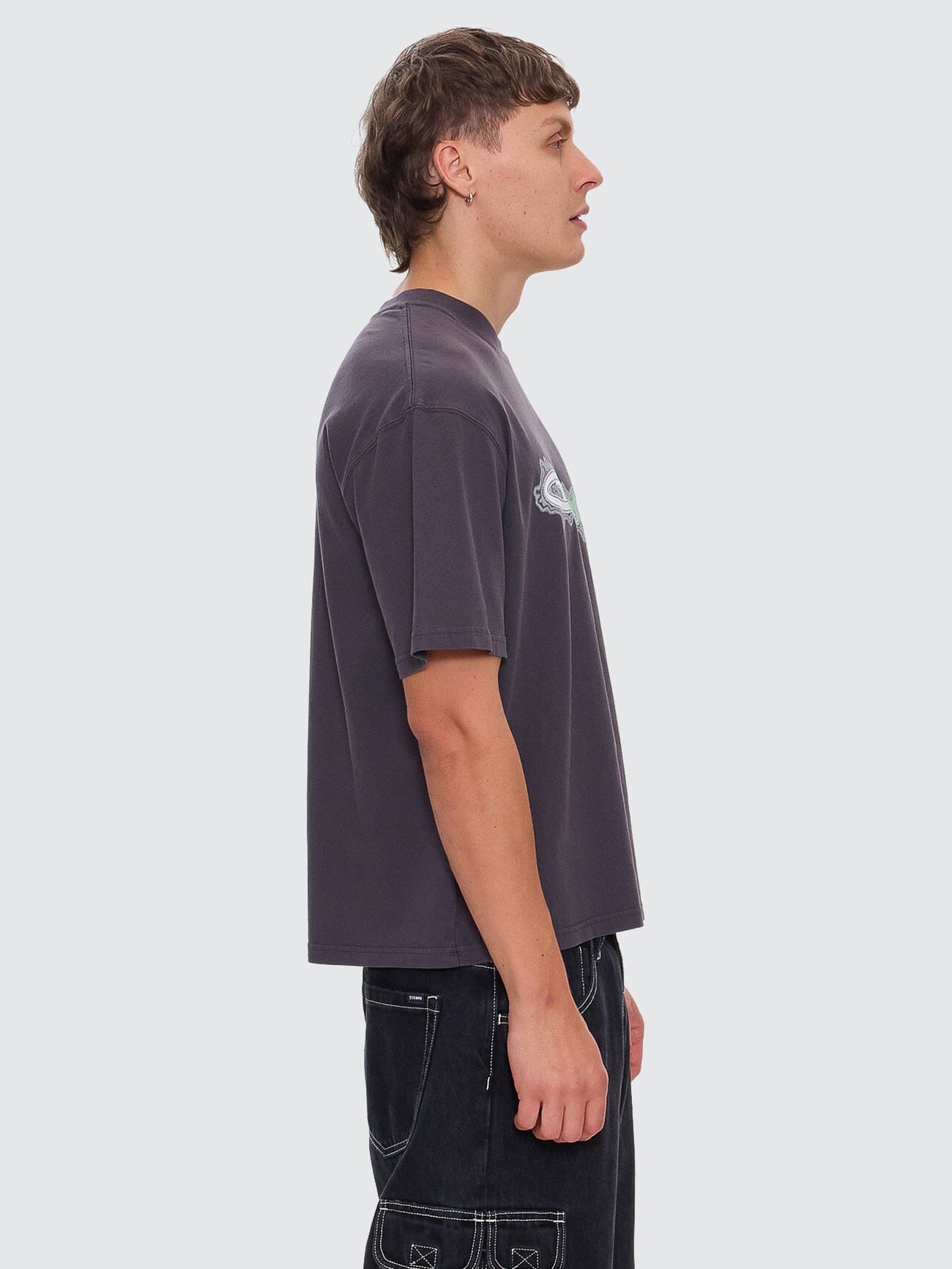 Nocturnal Box Fit Oversize Short Tee - Dark Charcoal XS