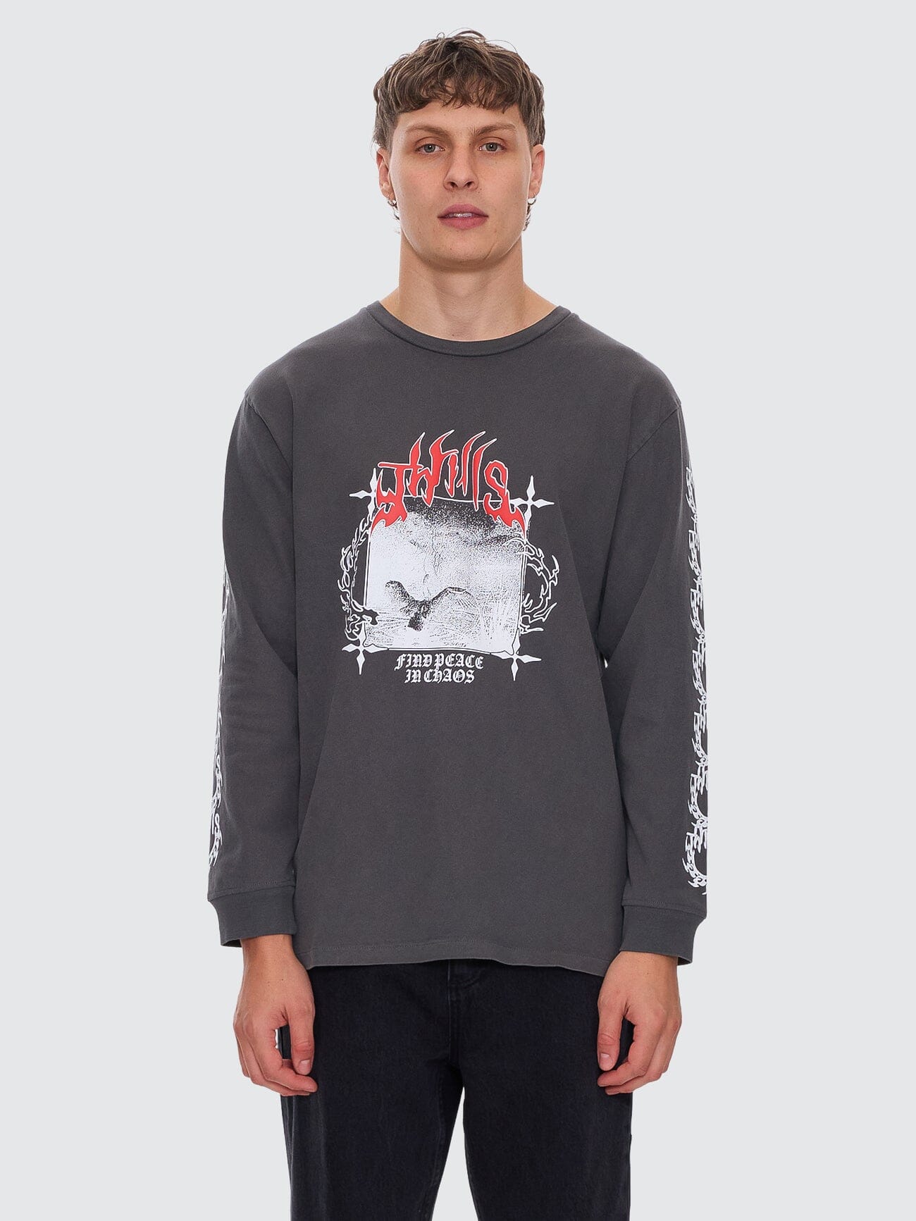 Peaceful Chaos Oversize Fit Long Sleeve Tee - Merch Black XS
