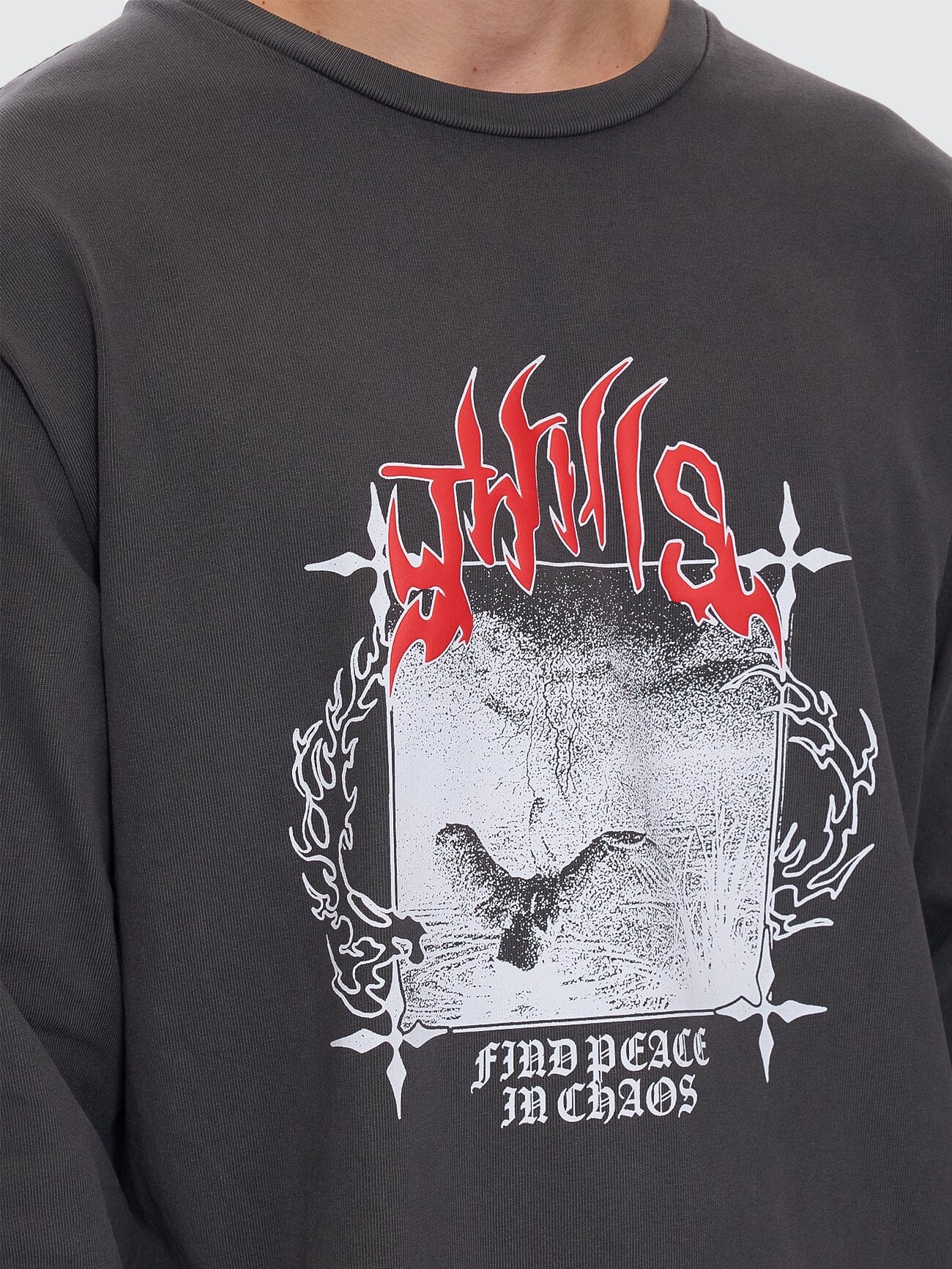 Peaceful Chaos Oversize Fit Long Sleeve Tee - Merch Black XS
