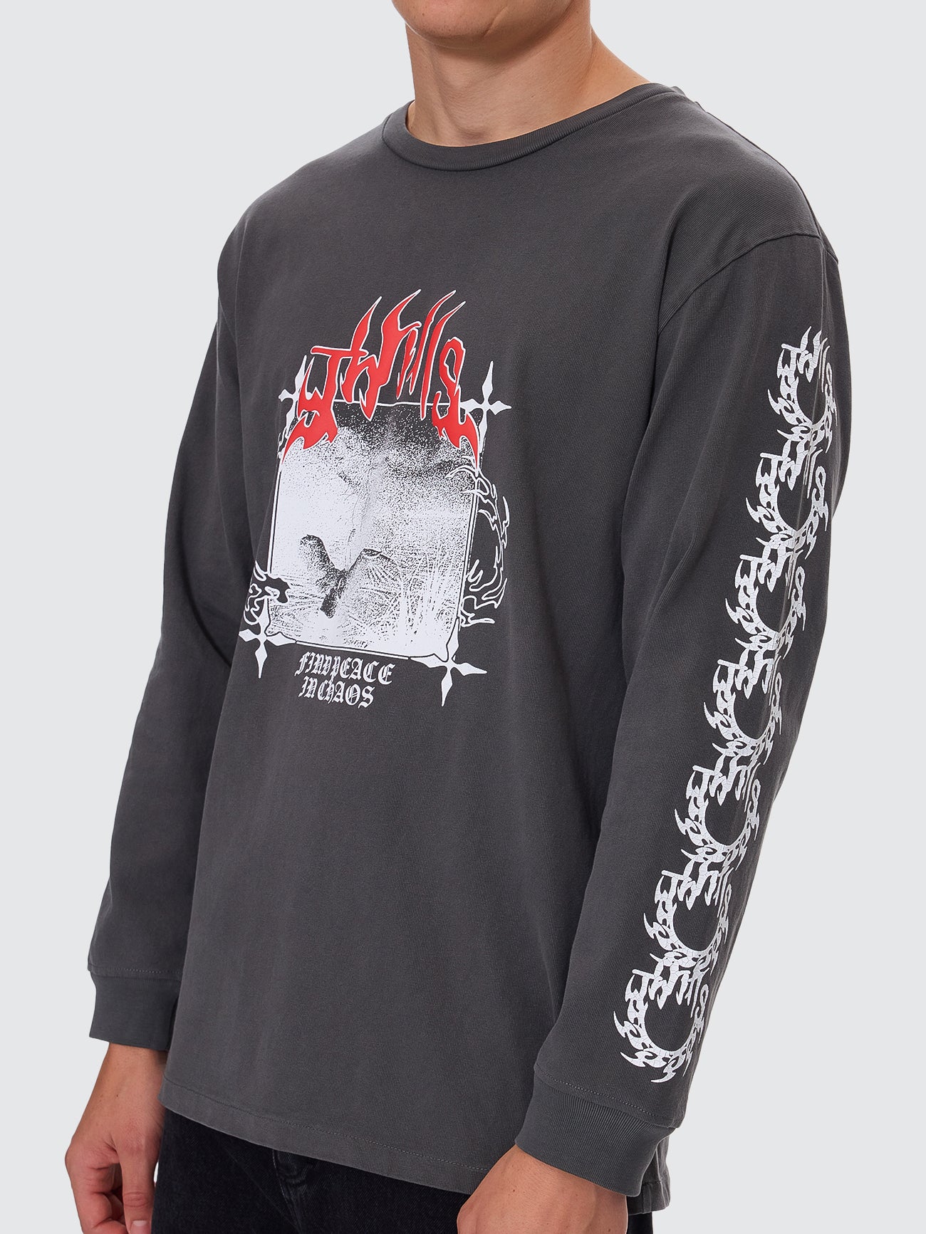 Peaceful Chaos Oversize Fit Long Sleeve Tee - Merch Black XS