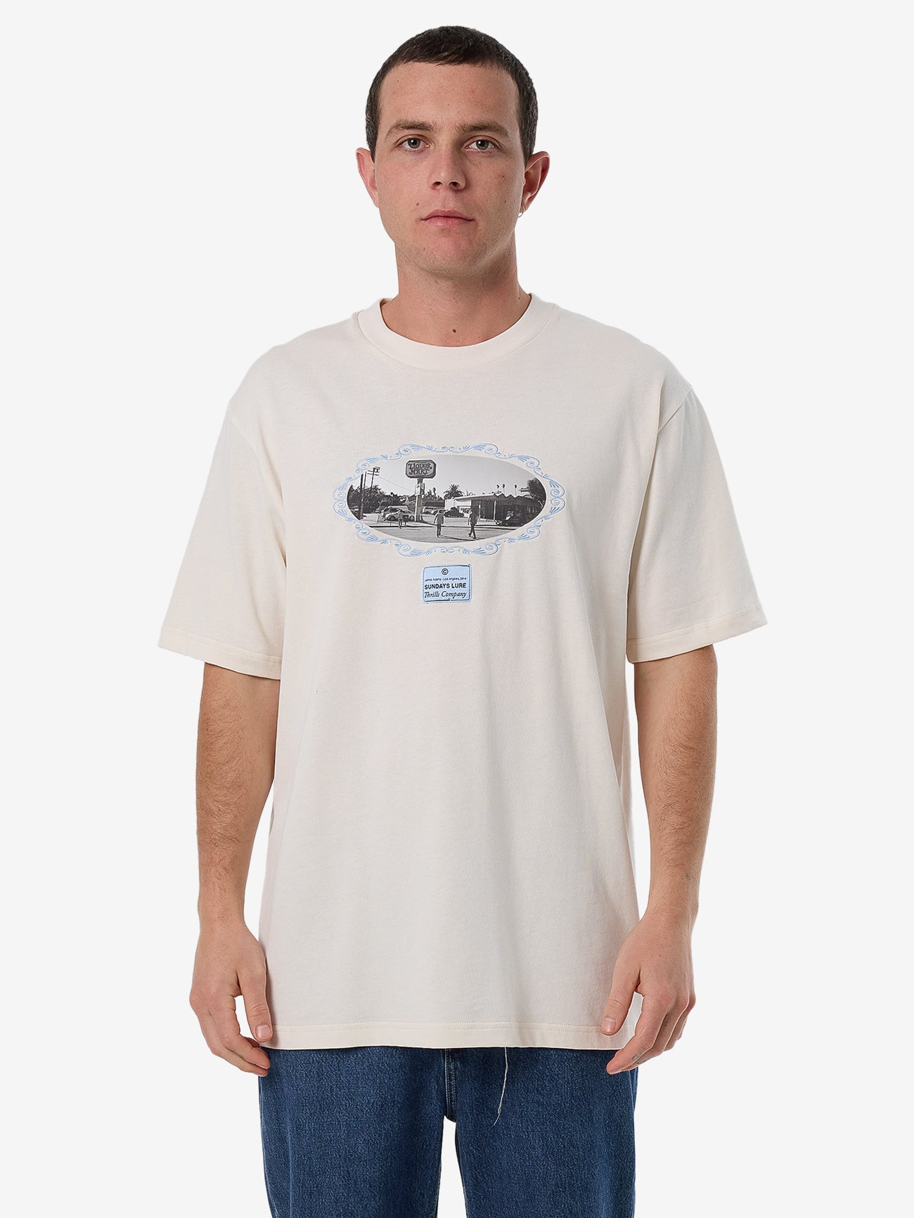 Sunday'S Lure Oversize Fit Tee - Heritage White