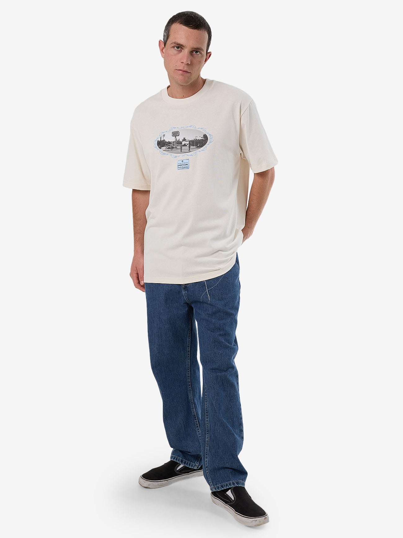 Sunday'S Lure Oversize Fit Tee - Heritage White