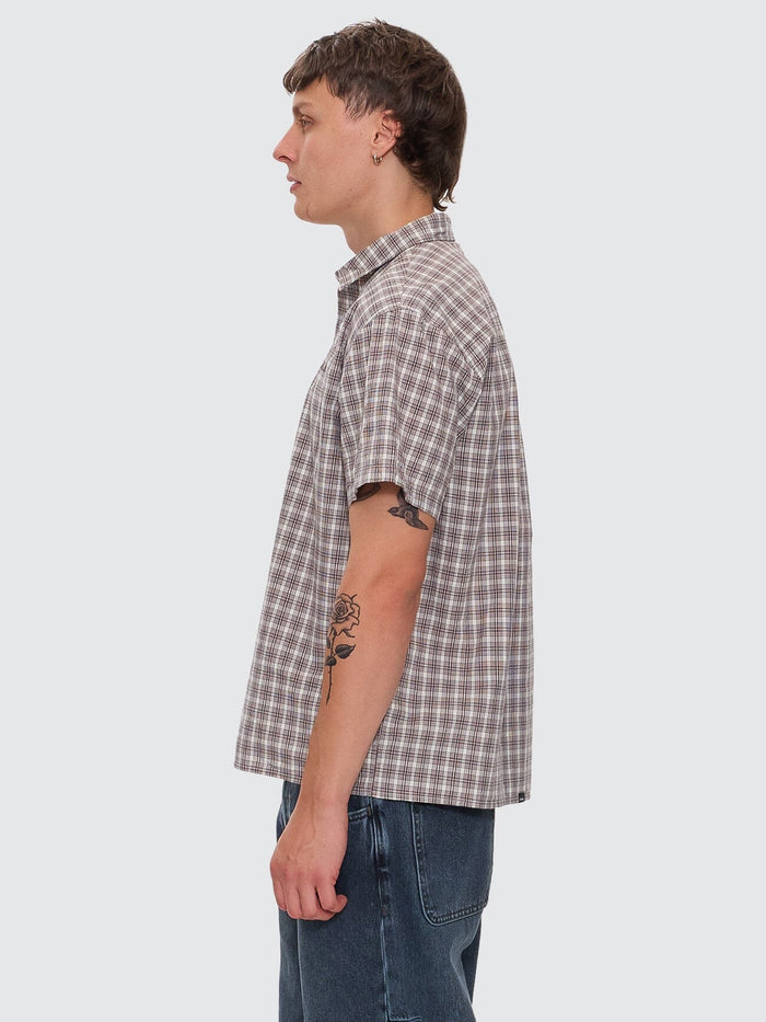 Adorned Check Short Sleeve Shirt - Java XS