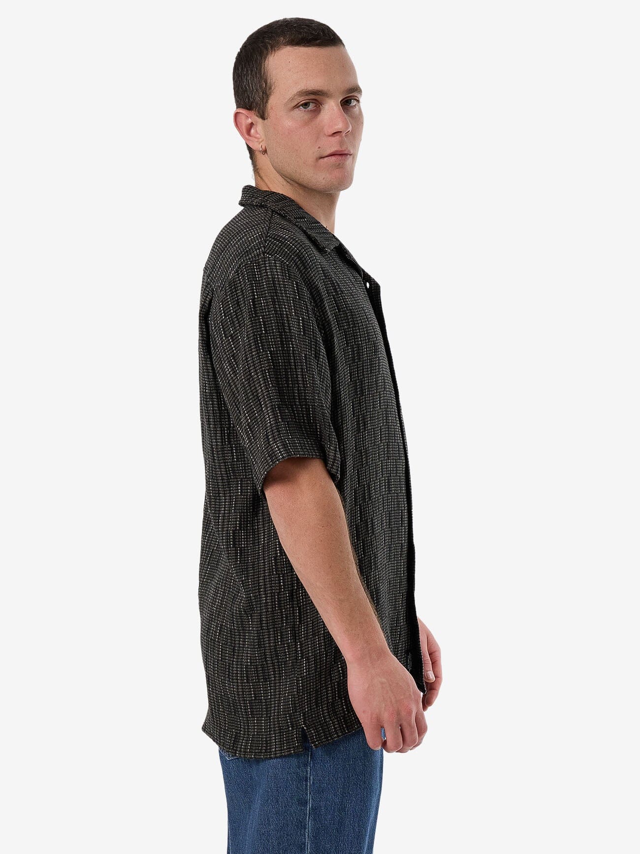 Fortune Favors Bowling Shirt - Oil Green XS