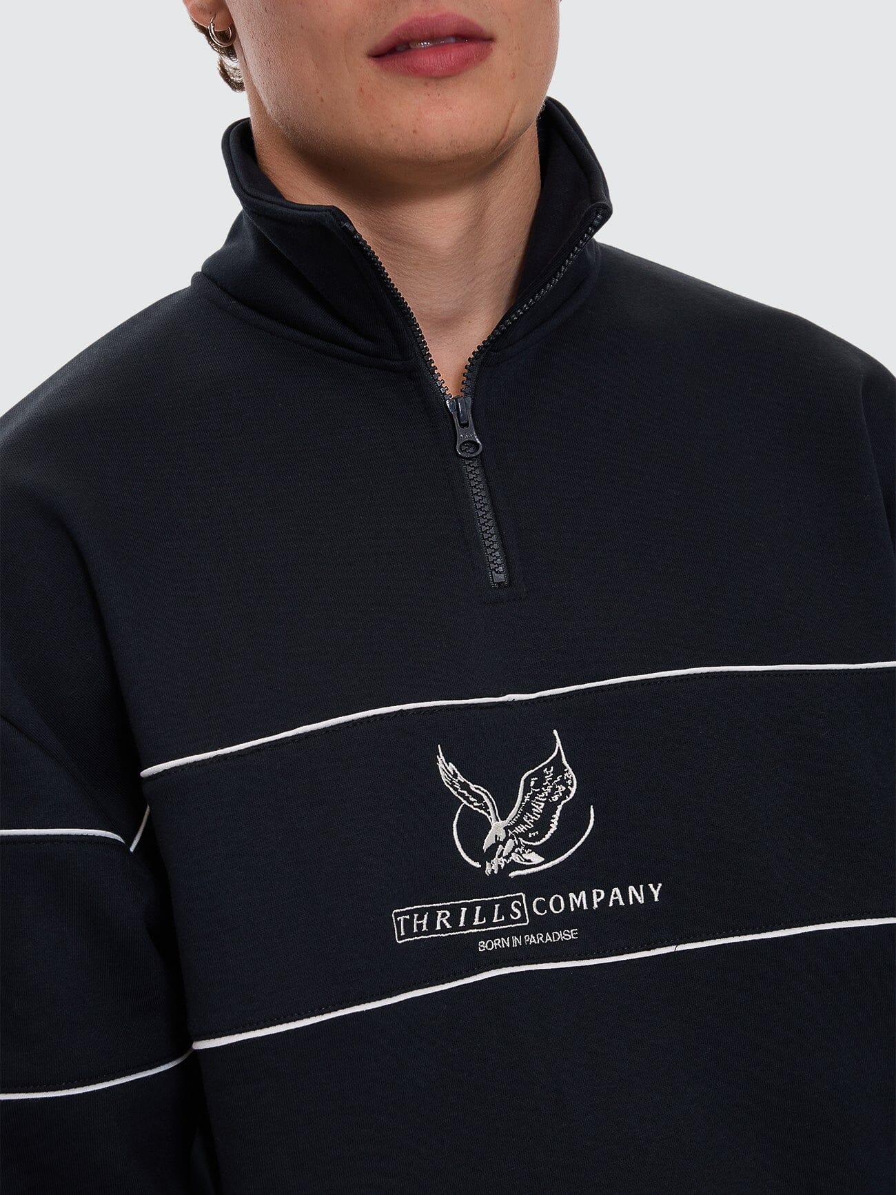 Glory Quarter Zip Fleece - Washed Black XS
